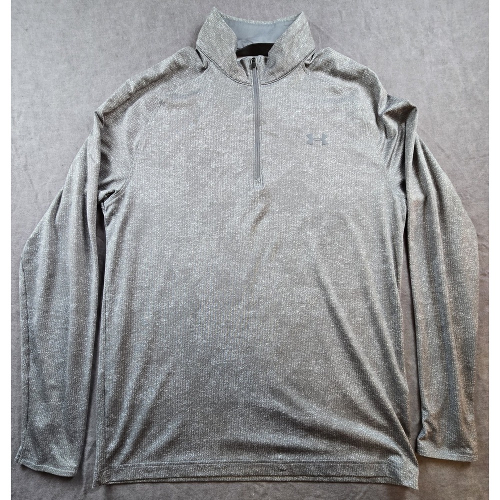 Under Armour Men's Gray Textured 1/4 Zip Long Sleeve Athletic Shirt Size S